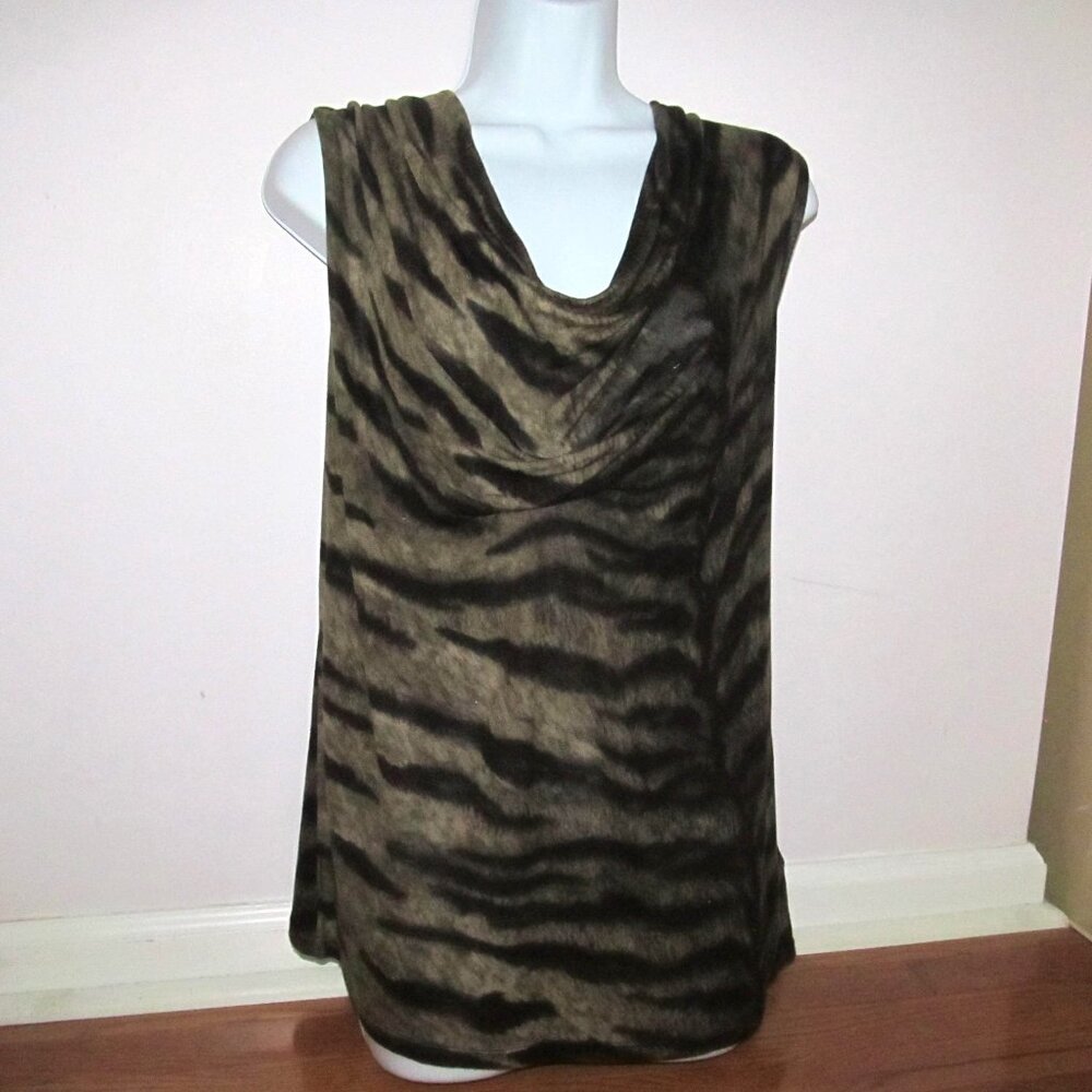 Michael Michael Kors Top Tee T-shirt rayon animal print cowl neck size L